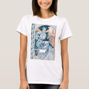Woman with Rose, Mucha T-Shirt