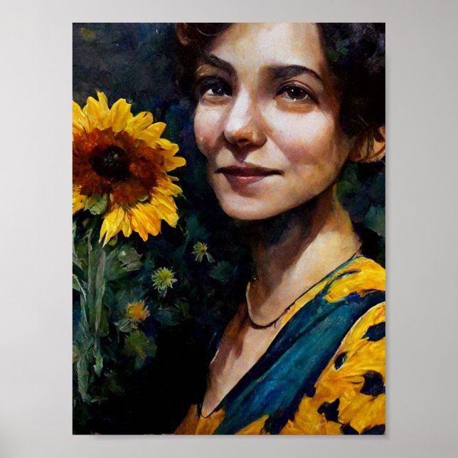 Woman With Sunflower Poster (Front)