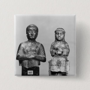 Woman with the shawl 2 inch square button