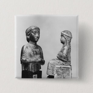 Woman with the shawl 2 inch square button