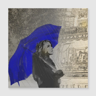 Woman with umbrella in the rain