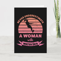 Woman with Water Skis Funny Gifts Wife