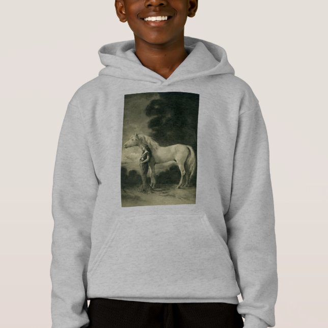 Woman with white horse. (Front)
