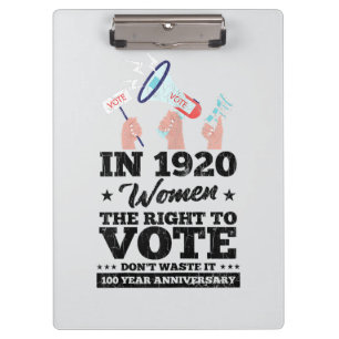 Woman Won Right To Vote Funny Voting Elections 202 Clipboard