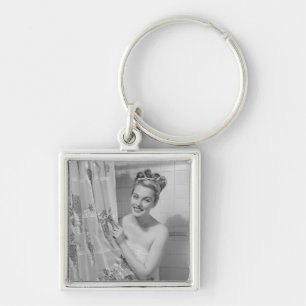 Woman Wrapped Up Keychain