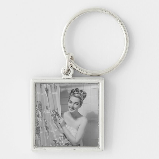 Woman Wrapped Up Keychain (Front)