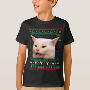 Woman Yelling At A Cat Ugly X-mas Sweaters Funny M