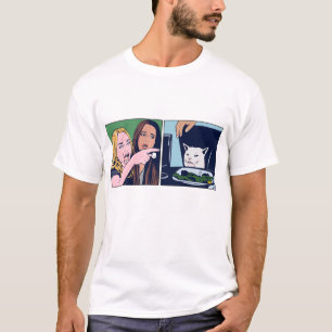 Woman yelling at cat meme in Pop art style T-Shirt