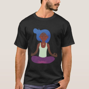 Woman Yoga Lotus Position Vector T-Shirt