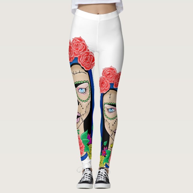 Woman Zombie Halloween  Leggings (Front)