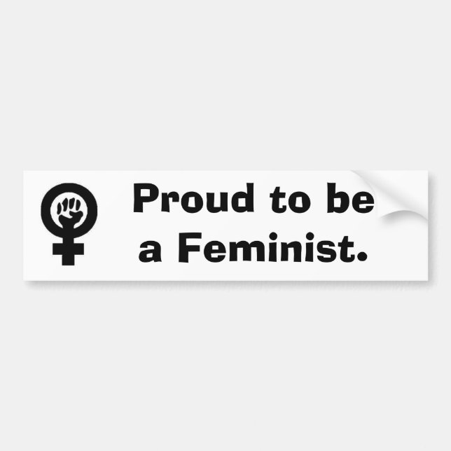 WomanFist, Proud to be a Feminist. Bumper Sticker (Front)
