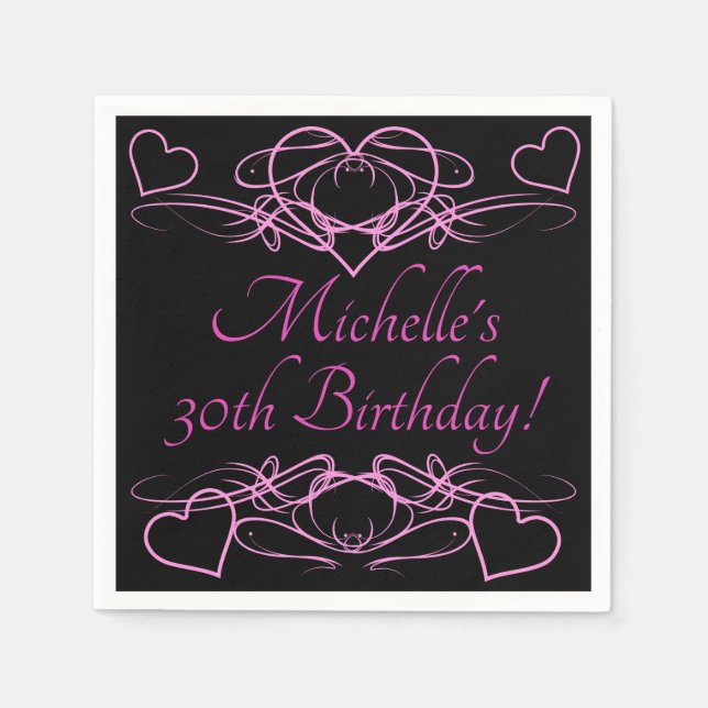 Woman's 30th Birthday Napkin (Front)