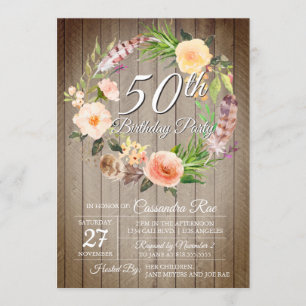 Woman's 50th Birthday Invitation