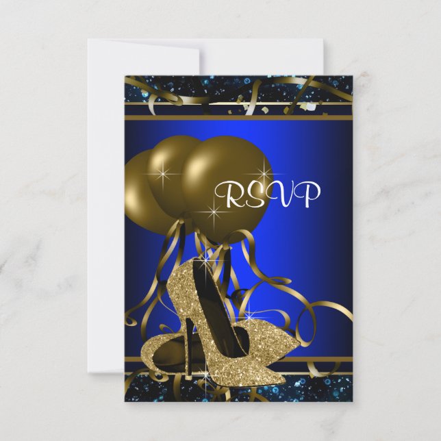 Womans Blue and Gold High Heel RSVP (Front)