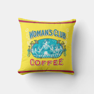 Woman's Club Coffee Throw Pillow