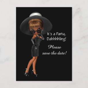 Womans Diva Save the Date Announcement Postcard