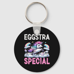 Womans Eggstra Special Kawaii Unicorn Easter Day F Keychain