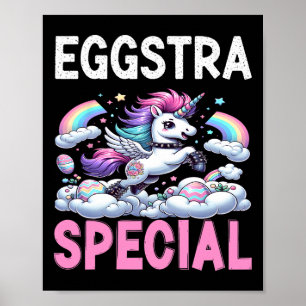 Womans Eggstra Special Kawaii Unicorn Easter Day F Poster