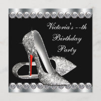 Womans Elegant Black Birthday Party