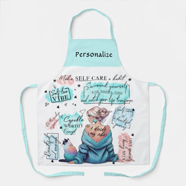 Woman's Empowerment Inspire Positive Affirmation Apron (Front)