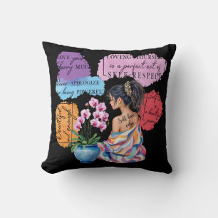 Woman's Empowerment Inspire Positive Affirmation Throw Pillow
