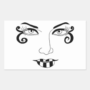 Womans Face fun eye Makeup Beauty Art Sticker