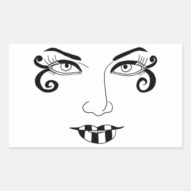 Womans Face fun eye Makeup Beauty Art Sticker (Front)