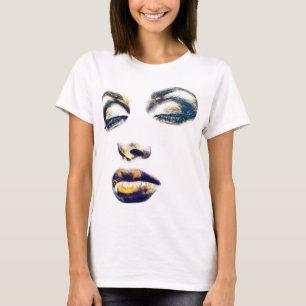 Womans Face Gold Makeup beauty Abstract original  T-Shirt