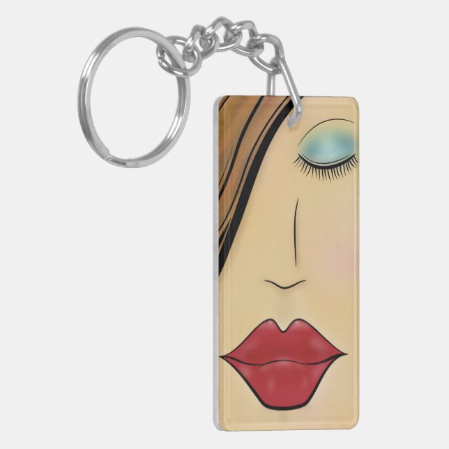 Woman's Face Keychain (Front Left)