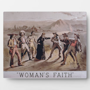 'Woman's Faith' (colour litho) Plaque