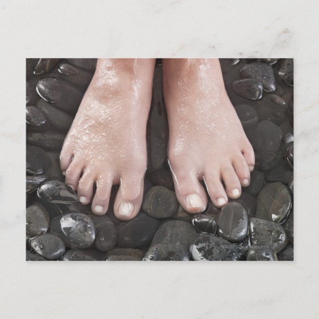 Woman's feet on pebbles postcard (Front)