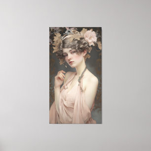 Woman's Femininity, Nouveau Art Canvas Print