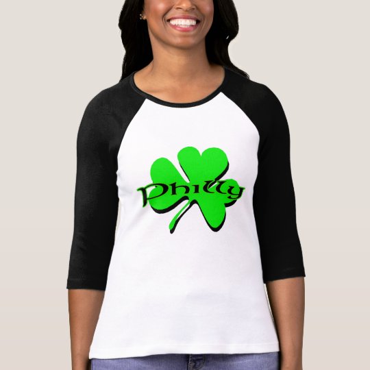 Woman's Fitted 3/4 Sleeve Philly Shamrock Raglan T-Shirt
