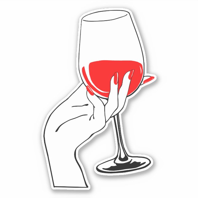 Womans hand holding wine glass art (Front)