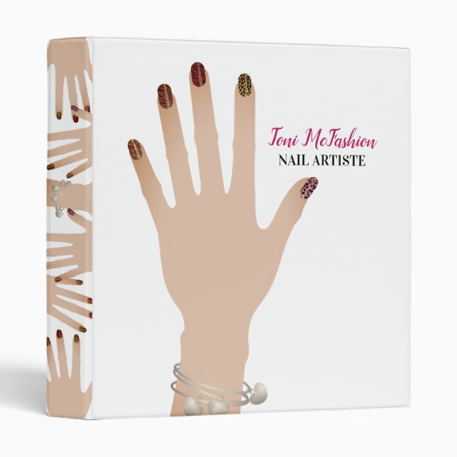 Womans hand manicure nail artist appointment binder (Front/Spine)
