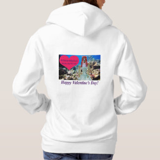 womans hoodie.  Happy Valentine's day.  doe/mermai Hoodie