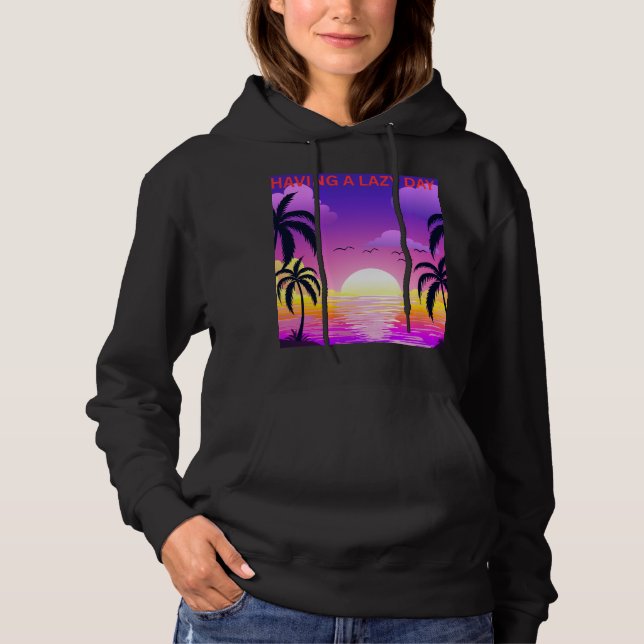 woman's lazy day sunset hoodie (Front)