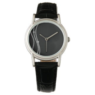 woman's leather clock watch