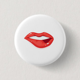 Womans Lips 1 Inch Round Button