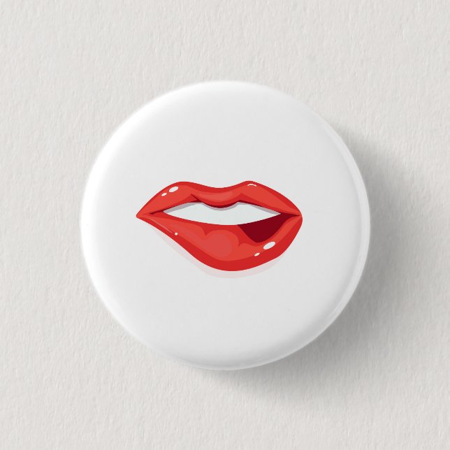 Womans Lips 1 Inch Round Button (Front)