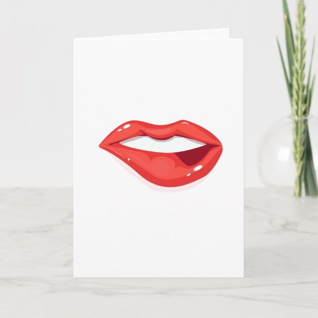 Womans Lips Holiday Card (Front)