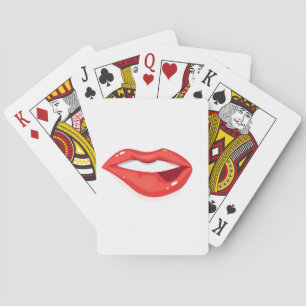Womans Lips Playing Cards