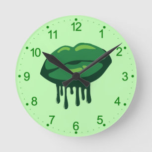 Woman's Lips St. Patrick's Day Design-66677 Round Clock