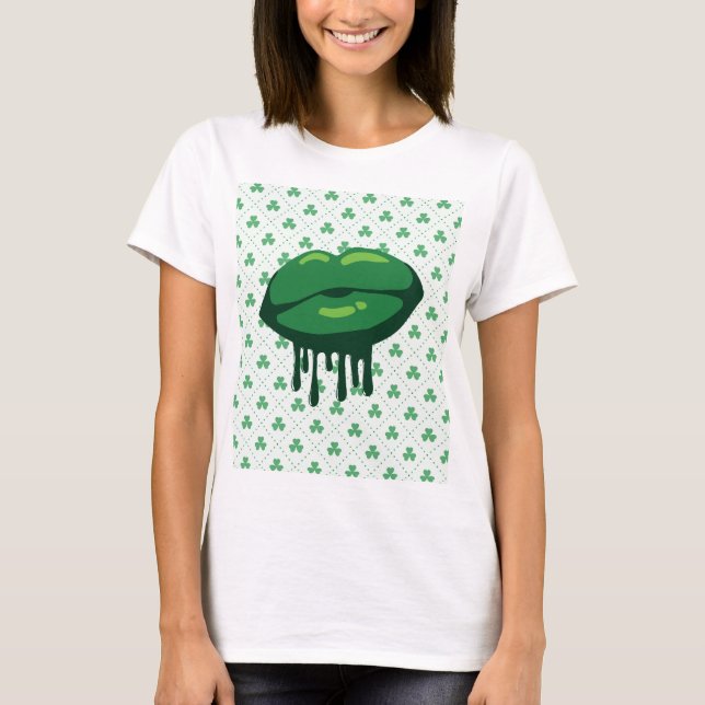 Woman's Lips St. Patrick's Day Design-66677 T-Shirt (Front)