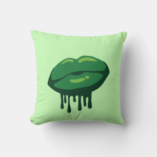 Woman's Lips St. Patrick's Day Design-66677 Throw Pillow