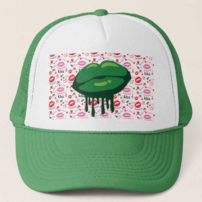 Woman's Lips St. Patrick's Day Design-66678 Trucker Hat (Front)