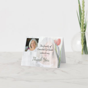 Woman's Memorial Photo Thank You Card