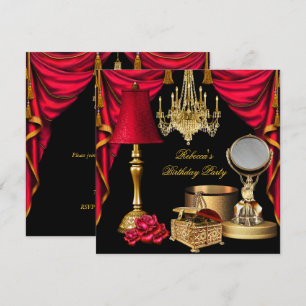 Womans Party Gold Black Red Luxury Items Invitation