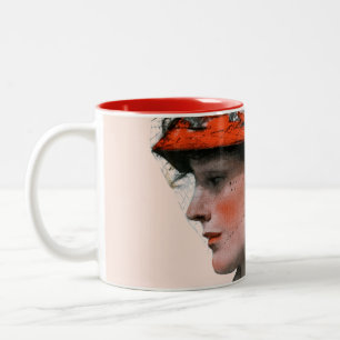 Woman's Profile Two-Tone Coffee Mug