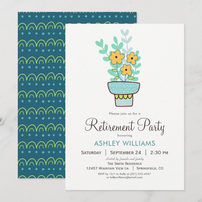 Woman's Retirement Party Invitation (Front/Back)